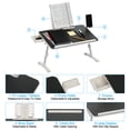 thumbnail image 4 of Unique Bargains Adjustable Foldable Laptop Bed Desk Lap Tray Table with Drawer and Phone Book Stand, Grey, 4 of 7