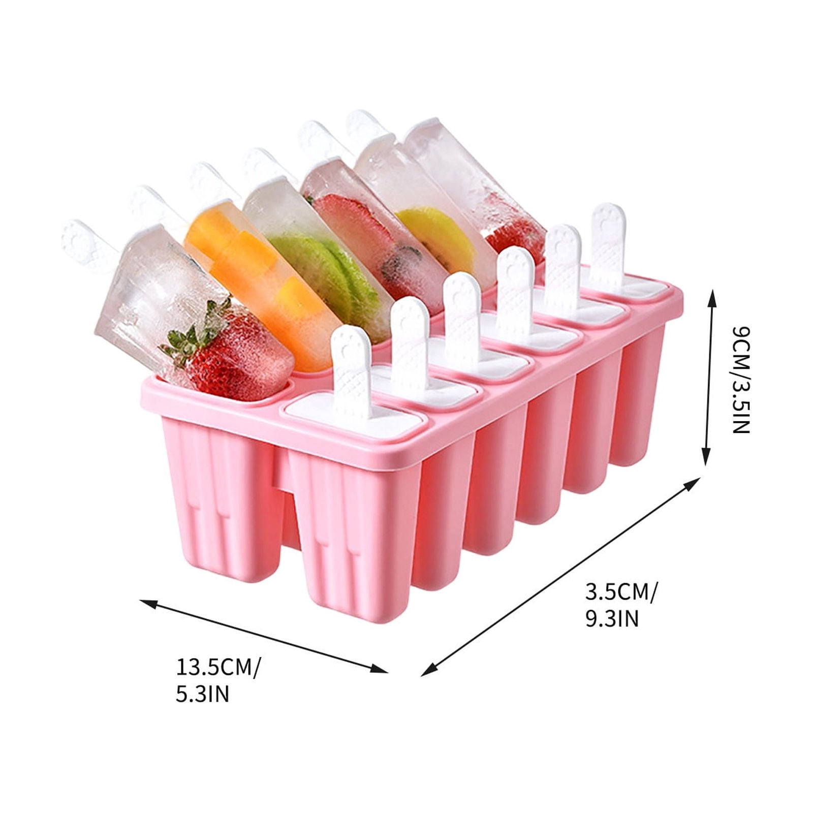 12 Cavity Silicone Popsicle Molds Set with Reusable Sticks Easy Release Food Grade Ice Cream Bar Maker for Homemade Frozen Treats Juice Fruit Dessert Freezer Summer Kitchen Homemade Dessert Mold Set