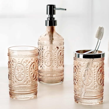 Mainstays 17-Piece Bathroom Set, Purple Floral - Walmart.com