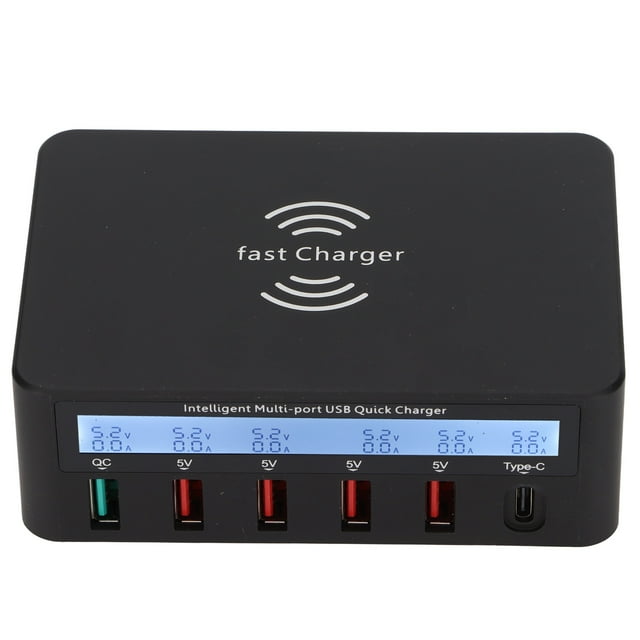 Charging Block, Universal Wireless Charging 40W USB Charging Hub Built In Protection For Digital Devices Black,White