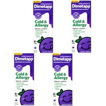 4 Pack - Children’s Dimetapp® Cold & Allergy Liquid – Grape Flavor, Alcohol-Free, 8 fl oz