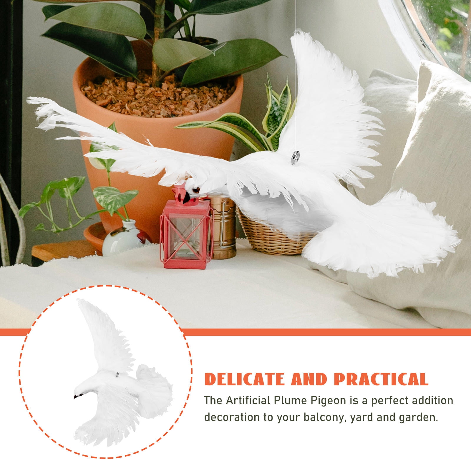 Soimiss Artificial Peace Dove Decoration Realistic Statue Leg Design For Garden Lawn Dove Decor And Home Ornaments