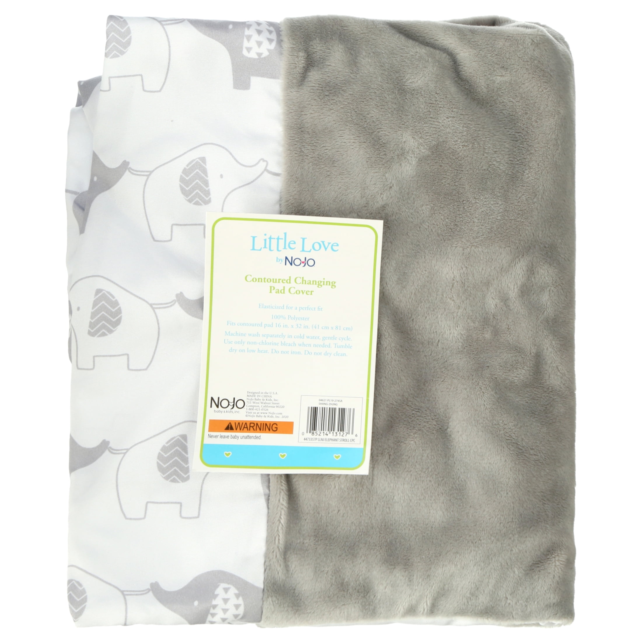 Little Love by NoJo Contoured Changing Pad Cover, Gray