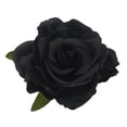 thumbnail image 2 of 3X Seda Pelo de la Flor Broche de la Boda Ramillete Clip de la Flor 8 cm Broche Accesorios - Negro, 2 of 8
