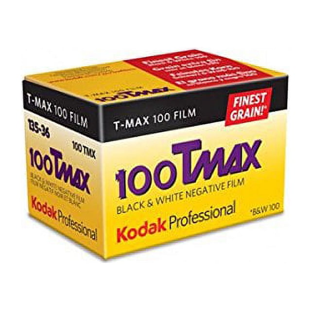 Kodak 100 TMAX Professional ISO 100, 35 Mm, 24 Exposiciones, Película en Blanco y Negro (Caducada en 2/2021)