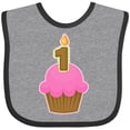 thumbnail image 3 of Inktastic Pink 1st Birthday Cupcake Girls Baby Bib, 3 of 4