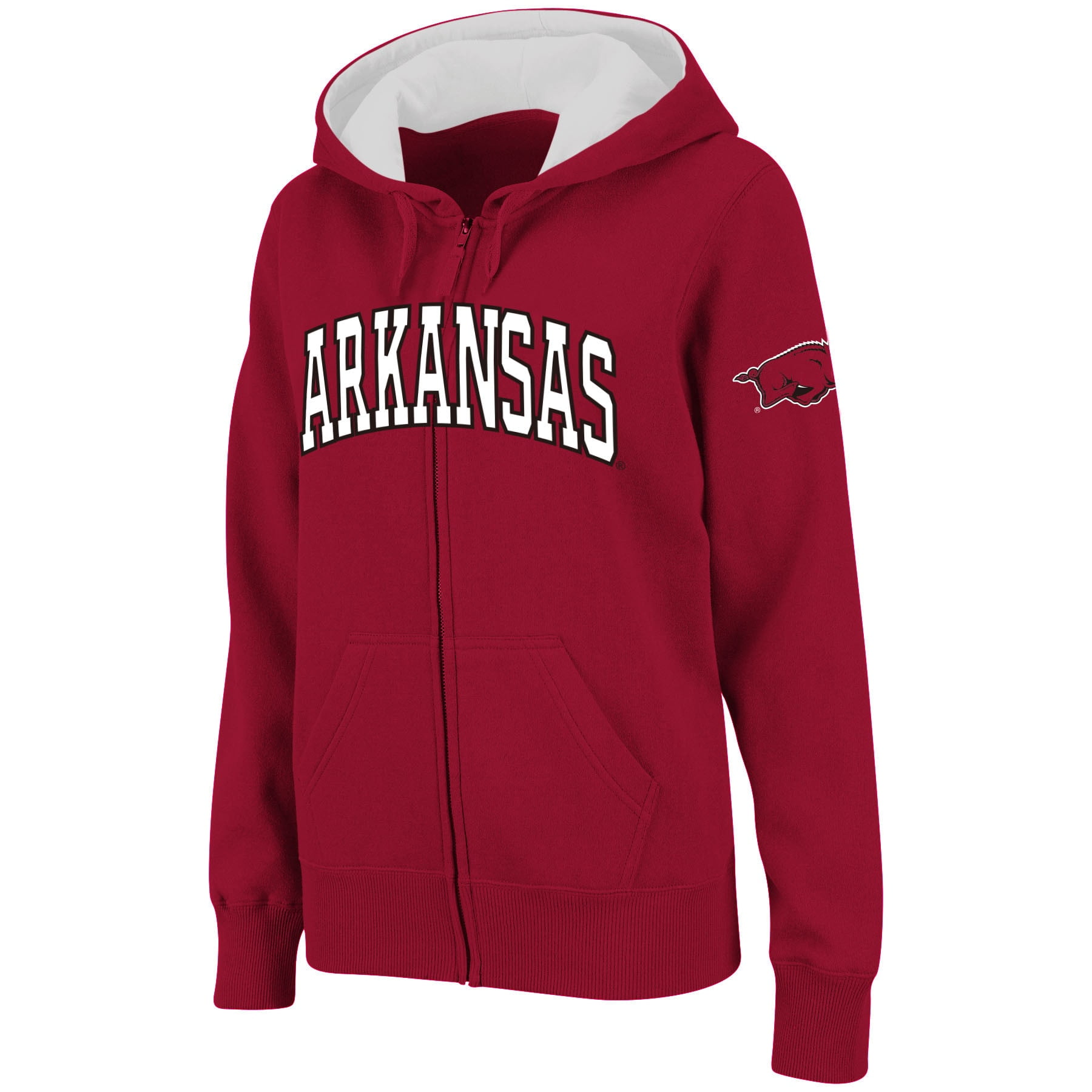 Arkansas Razorbacks Stadium Athletic Women's Arched Name FullZip