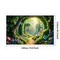 thumbnail image 5 of Magical Forest Backdrop Fantasy Woodland Spring Theme for Kids Party Event Decoration Photography, 5 of 8