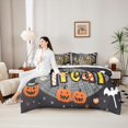 thumbnail image 5 of Homewish Halloween Trick Or Treat 7pcs Queen Bedding,Spider Web Pumpkin Lantern Pattern Bedding Comforter Set Queen,Halloween Reversible, 5 of 8