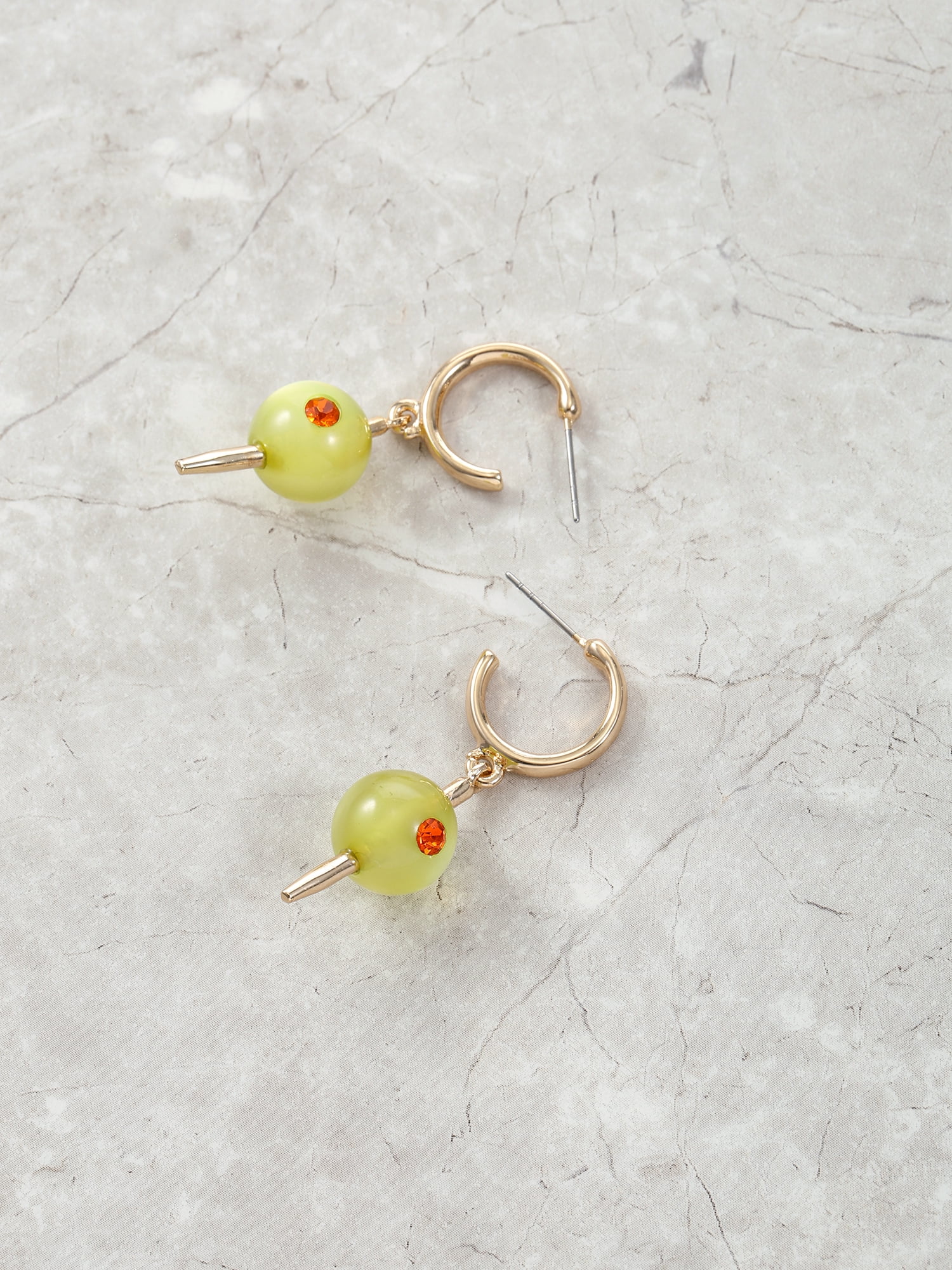 Packed Party Women's Martini Olive Mini Hoop Earrings, 1 Pair
