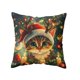 thumbnail image 2 of CaiYueKe Christmas Pillow Cover Holiday Decor Cute Cat Tree Design Linen Throw Pillowcase Seasonal Sofa Bed Couch Decorative Home Accent Festive Gift, 2 of 7