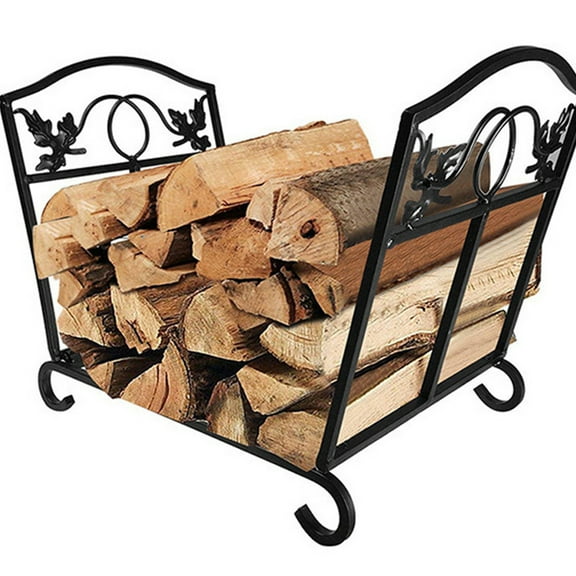 Folding Log Storage Rack, Log Holder Firewood Racks,Black