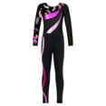 thumbnail image 5 of CHICTRY Girls Skating Dance Outfit Shiny Rhinestones Gymnastics Leotard with Pants Leggings Tracksuit Black&Hot Pink 10, 5 of 7
