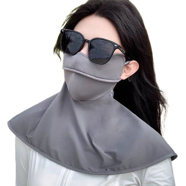 Sun Protection Guard Lightweight Quick-Dry Fabric Ice Silk Face Guard Shawl Design Semi-covered Face Neck Sun Shield