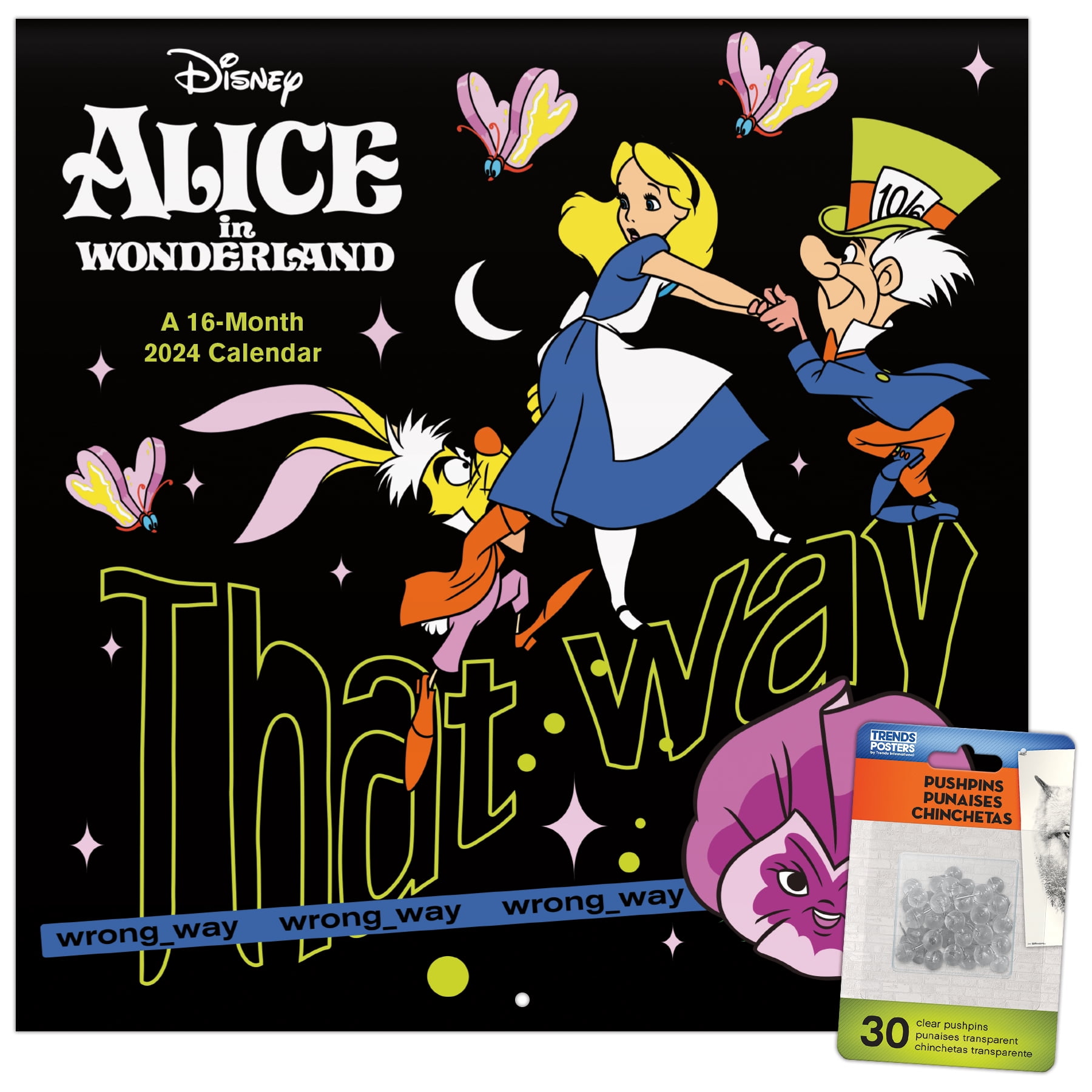 Trends International 2024 Disney Alice in Wonderland Wall Calendar