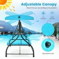 thumbnail image 6 of Gymax 3-Seat Outdoor Converting Patio Swing Glider Adjustable Canopy Porch Swing Blue, 6 of 10