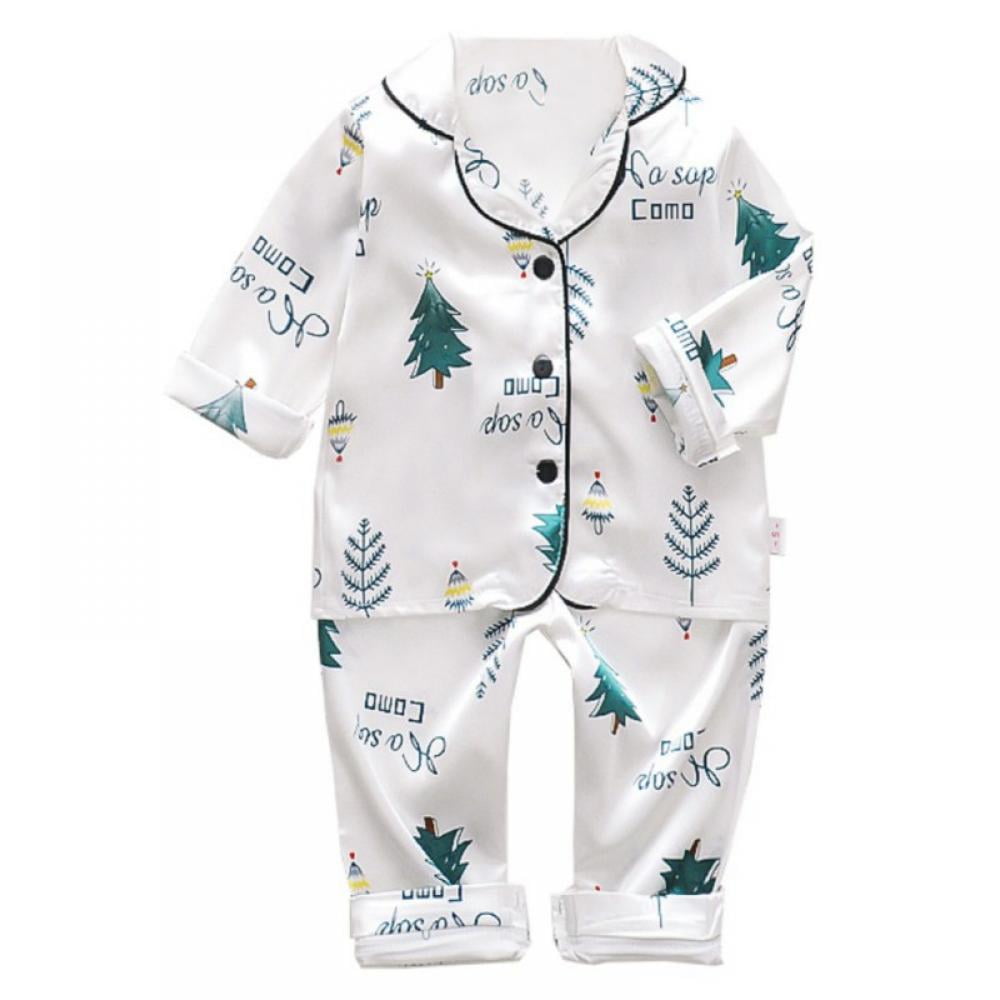 Actoyo Infant Toddler Baby Boys Girls Satin Silk Pajama Set Sleepwear ...