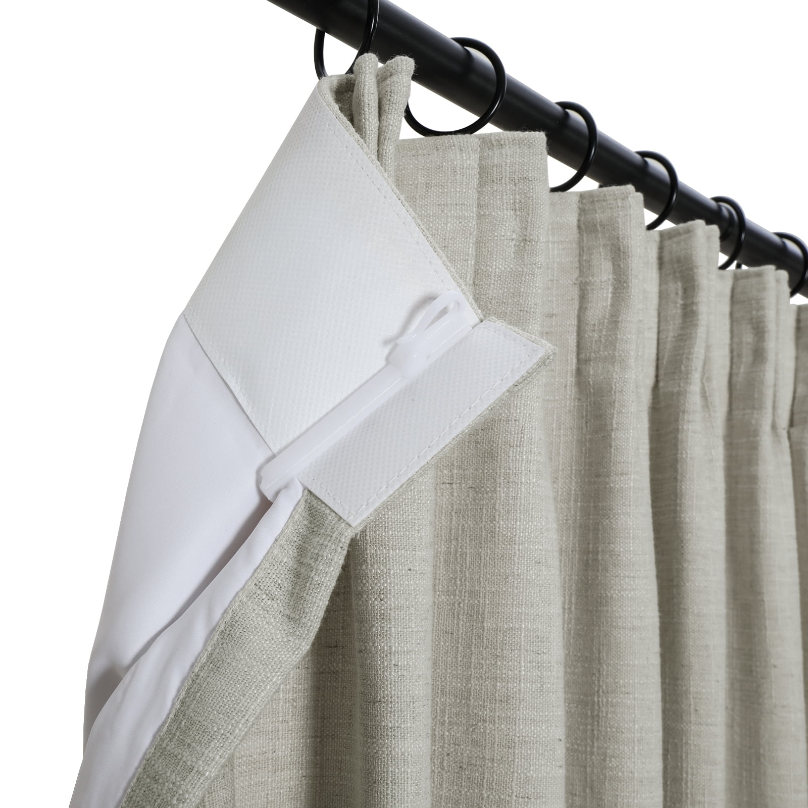 TWOPAGES 52 W X 108 L Inch Length Curtain Pinch Pleated Header Room Darkening Drape Linen Blend Drapery for Bedroom, 1 Panel, Grey