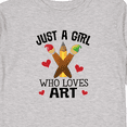 thumbnail image 4 of Inktastic Artist Just a Girl Who Loves Art Girls Long Sleeve Toddler T-Shirt, 4 of 5