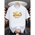 thumbnail image 2 of 2025 Happy New Year Celebration Men's T-Shirt - Gradient & Fireworks Print, Casual Summer Tee with Crew Neck - Perfect Gift Idea, 2 of 6