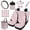 Pink Flowers, variant on Yuyamidu Brown Duck Camo Car Seat Covers Full Set with Auto Steering Wheel Cover Seat Belt Pads Coasters Trash Bin Hanging Storage Bag Cup Holders Rearview Mirror Cover Key Ring 15 PCS