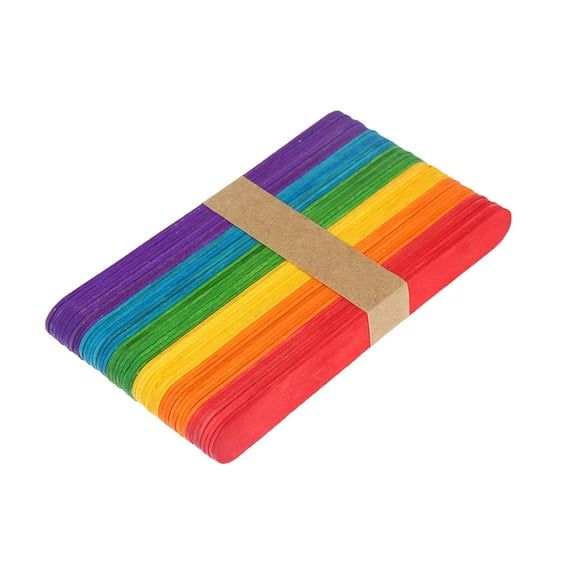 Mikilon DIY Early Education Material Wood Color Ice Cream Stick Ice Cream Stick