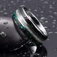 thumbnail image 2 of 8 mm Men Galaxy Tungsten Carbide Ring with Created-Opal & Meteorite Inlay Ring Men's Wedding Band, 2 of 5
