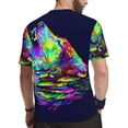 thumbnail image 2 of Wukai Howling Wolf Print Men's Short-Sleeved Mesh T-Shirt,Quick-Dry Short Sleeve Workout T-Shirt-4X-Large, 2 of 8