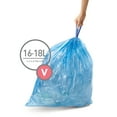 thumbnail image 3 of simplehuman Code V Custom Fit Drawstring Recycling Trash Bags, 60 Count, 16-18 Liter / 4.2-4.8 Gallon, Blue, 3 of 3