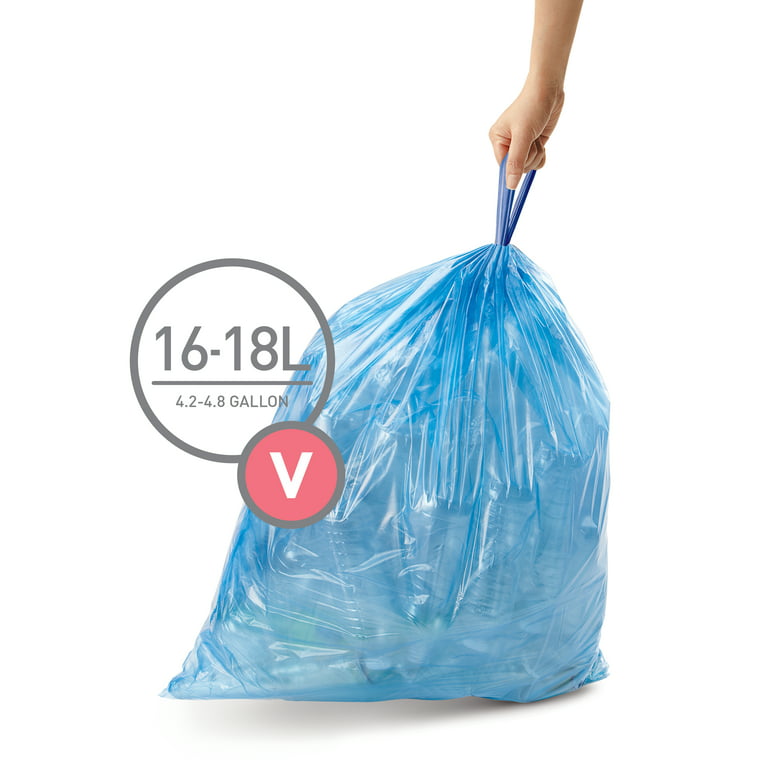  simplehuman Code G Custom Fit Drawstring Trash Bags in  Dispenser Packs, 100 Count, 30 Liter / 8 Gallon, White : Health & Household