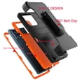thumbnail image 3 of For Motorola Edge Plus 2023 Case, Heavy Duty Rugged Deferder Case with [Belt Clip Holster], Shockproof Full Body Protection Kickstand Cover, Black+Orange, 3 of 7