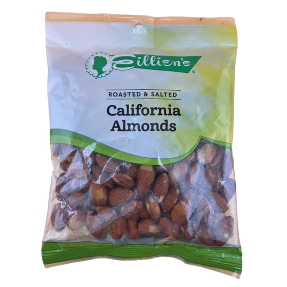 Roasted & Salted California Almonds, 7 oz Bag, Crunchy Roasted Almond Snack, Gluten Free Nut Snack Eillien's Candies