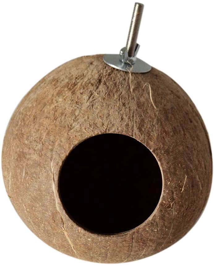 ShenMo Hamster Bird House Coconut House,Coconut Shells Can Fixed Bamboo ...