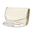 thumbnail image 2 of Peach Couture Womens Vintage Satin Pleated Envelope Evening Cocktail Wedding Party Handbag Clutch, 2 of 8