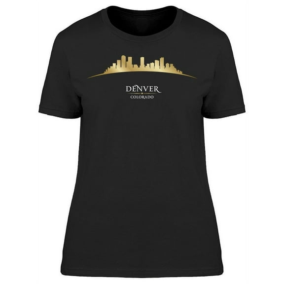 Denver Colorado City Silhouette T-Shirt Women -Image by Shutterstock, Female Medium