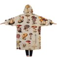 thumbnail image 2 of Oversized Wearable Blanket Hoodie,Brown Mushroom Label Light Pattern Sherpa Blanket Hoodie with Super Pockets,Super Warm Fuzzy Pullover for Women & Men, 2 of 6