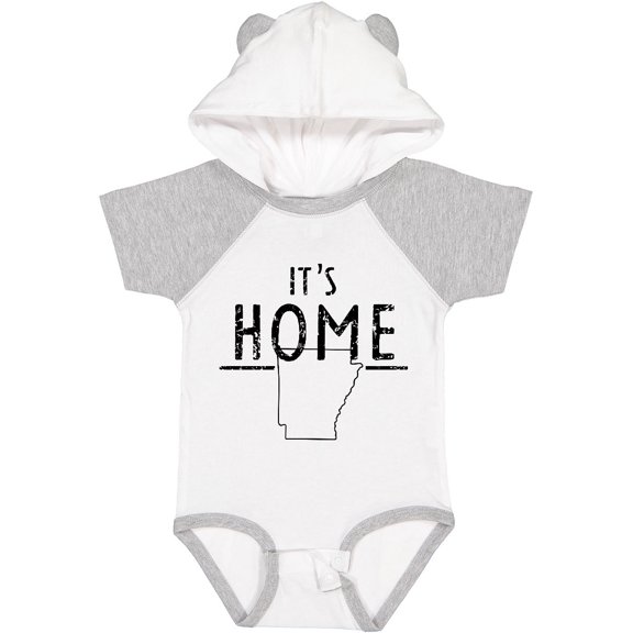 Inktastic It's Home- State of Arkansas Outline Distressed Text Boys or Girls Baby Bodysuit
