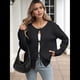 thumbnail image 5 of Suéteres para Mujer, Modernos, Otoño-Invierno, con Abertura Frontal, Larga, Botones, Chaqueta Corta para Dama. Negro S, 5 of 9