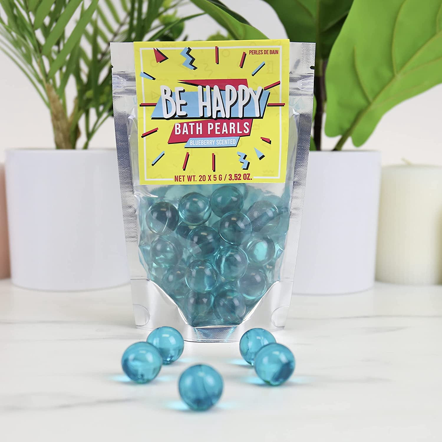 Gift Republic Bath Pearls Be Happy 20-Pack Blueberry Scent, Multicoloured