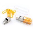 thumbnail image 3 of Silbatos de entrenador con cordón, silbato deportivo de emergencia de metal fuerte, silbatos de fútbol para árbitro, entrenadores, maestros, niños, paquete de 3 plateado Xemadio ZJWJ194, 3 of 3