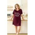 thumbnail image 5 of FEREMO Plus Size Night Shirts Short Sleeve Nightgown Womens Printed Sleepwear for Women (Wine, 4X), 5 of 6