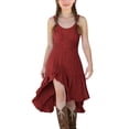 thumbnail image 2 of ATOGUTA Girls Fall Dress Sleeveless Crew Neck Casual Holiday High Low Hem Dresses Size 5T-14, Wine, 2 of 6