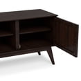 thumbnail image 2 of Simpli Home Draper 60 inch Wide Solid Wood Mid Century Low TV Stand in Medium Auburn Brown For TVs up to 65 inches, 2 of 12
