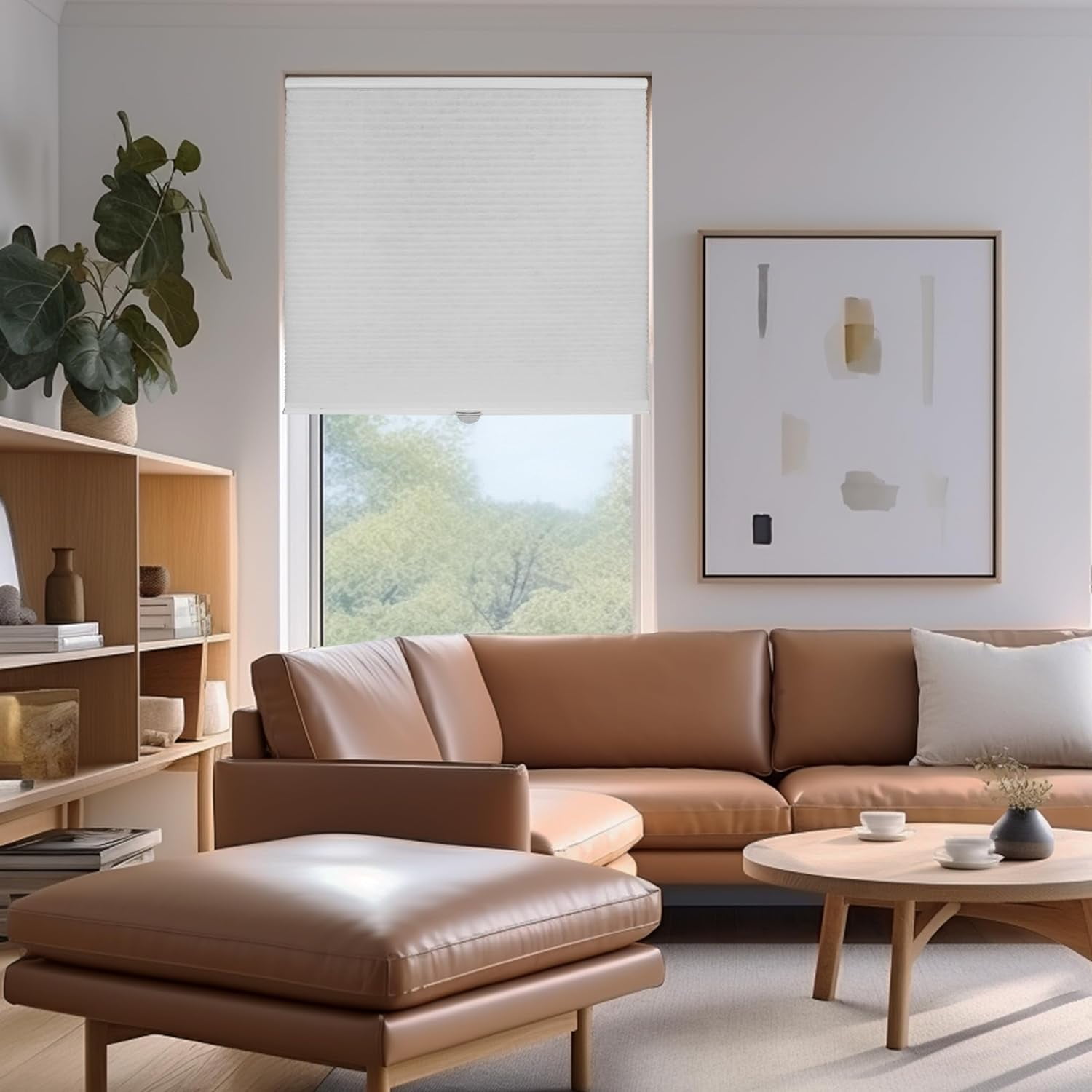 Chicology Salt Cordless Light Filtering Cellular Shades 65.75 in. W x 48 in. L