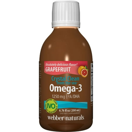 CRYSTAL CLEAN A partir de la mer Omega 3 1250 mg d'EPA / DHA, pamplemousse, 6,76 Oz