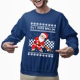 thumbnail image 2 of Christmas Sweatshirt, Men's Santa Out Here Ballin' Holiday Ugly Christmas Sweatshirt, Funny Dabbing Santa Baseball Sweatshirt, Festive Crewneck for Parties & Gifts, 2 of 5