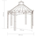 thumbnail image 2 of vidaXL Garden Pavilion Antique Brown 157.5"x101.6"x148.8" Iron, 2 of 5