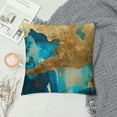 thumbnail image 2 of Qinduosi  Teal and Gold Throw Pillow Covers  Blue Abstract Pillow Cases Turquoise Velvet Decorative Cushion Cases for Sofa Couch White, 2 of 5