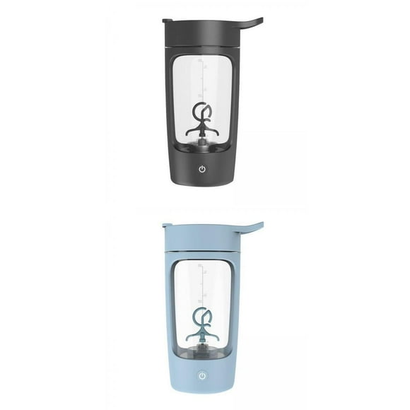 2 botellas batidoras eléctricas fabricadas con botellas batidoras sin -BPA Azul negro Cola Botellas de coctelera eléctrica