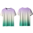 thumbnail image 7 of ZUKMRJPC Mens Workout Tops Short Sleeve Crewneck Fashion Gradient Color Summer Tops Casual Lightweight Gym Athletic T Shirts Unisex, 7 of 7